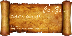 Csák Zsanett névjegykártya
