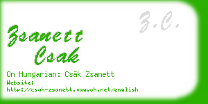 zsanett csak business card